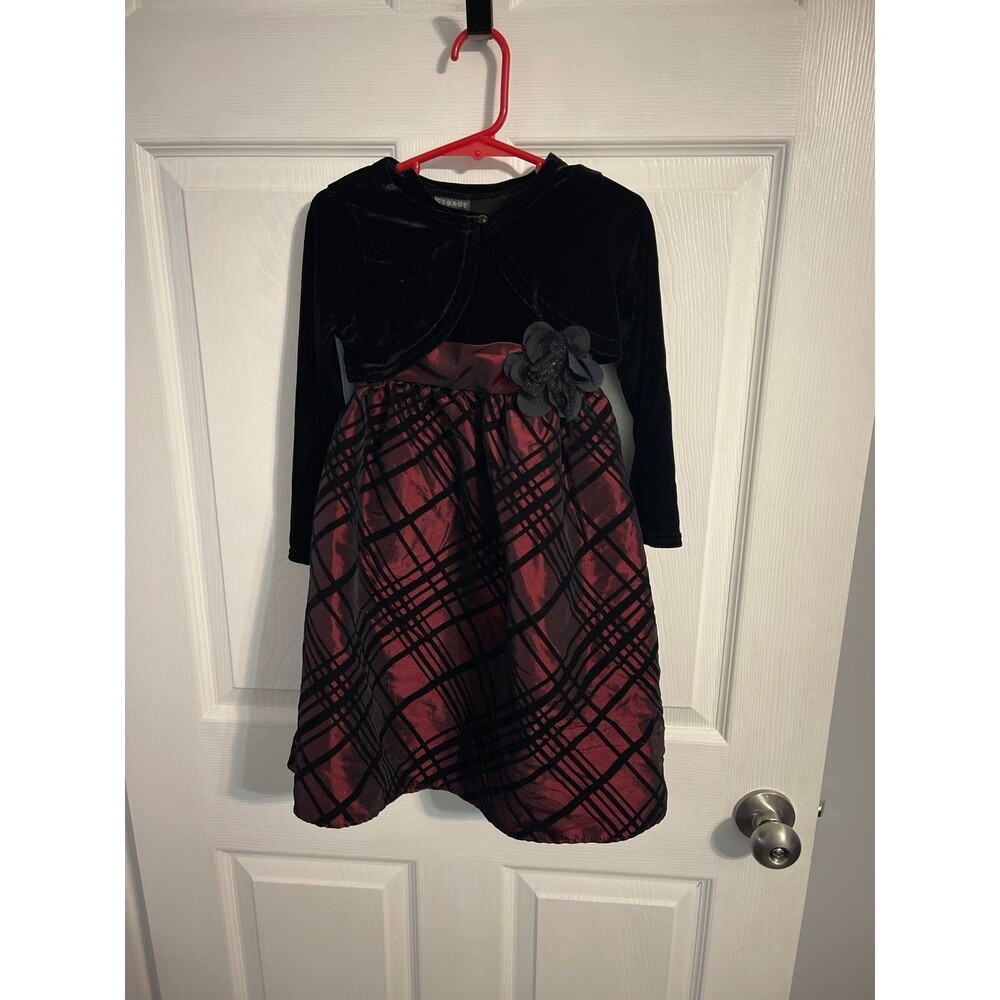 George Burgundy/Black Sleeveless Dress With Jacket Size 4